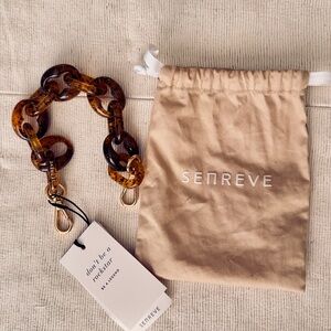 Senreve Tortoiseshell bag Strap with Gold Hardware